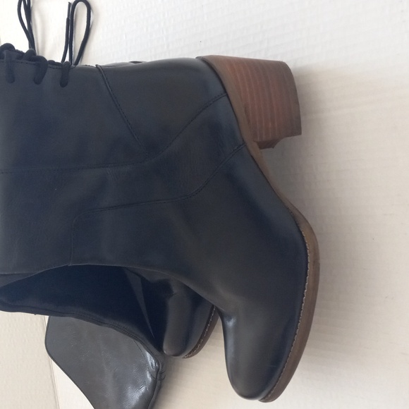 DIBA TRUE SUNSET SAIL Back Lace Up Leather Boot Black 8.5 Side Zip Over the Knee - Picture 16 of 16